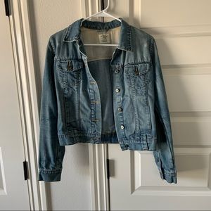 LOGG Distressed Lightwash Blue Jean Jacket Size 6